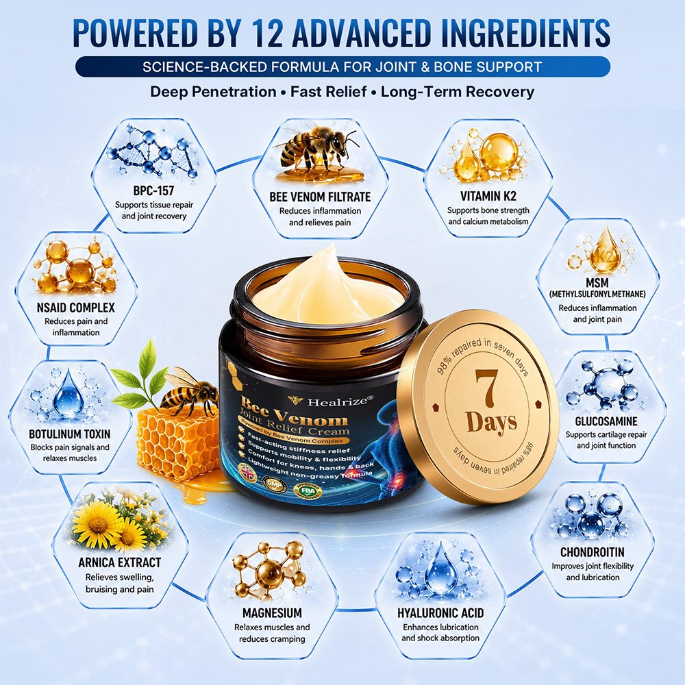 🎁Healrize® Bee Venom Joint Relief Cream 💞Targets stiff, sore joints in knees, hands, shoulders, back & more — so you can move easier every day（英国版）