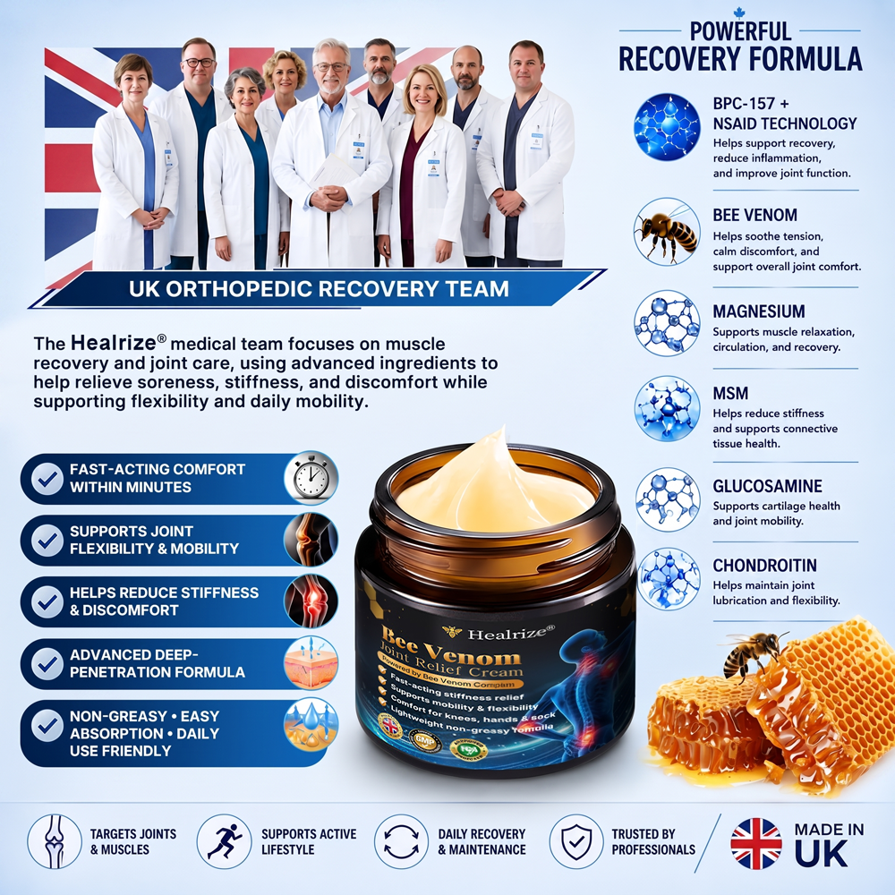 🎁Healrize® Bee Venom Joint Relief Cream 💞Targets stiff, sore joints in knees, hands, shoulders, back & more — so you can move easier every day（英国版）
