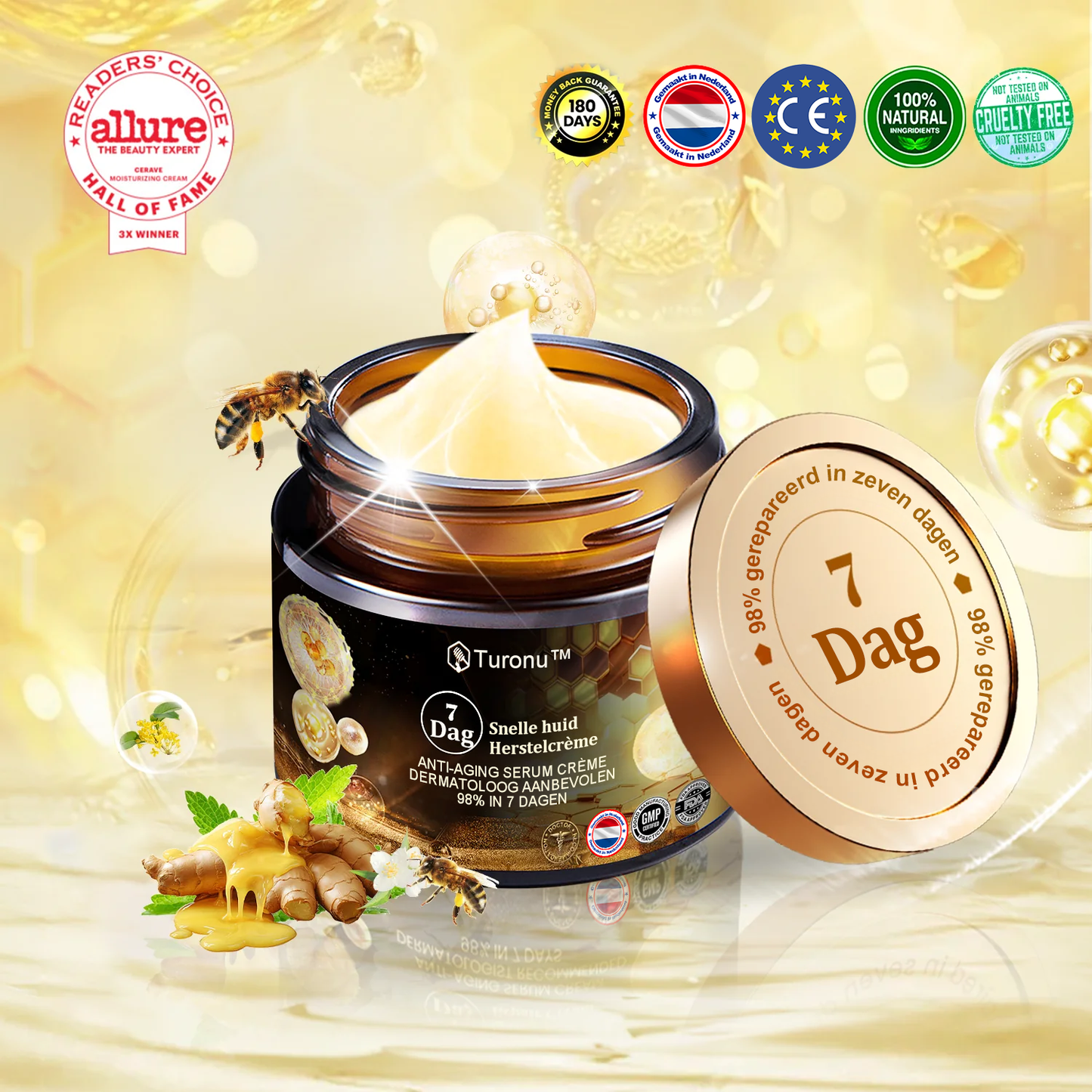 Turonu™ 7-daagse multi-effect alles-in-één huidverzorgingscrème (aanbevolen door de Nederlandse Vereniging voor Dermatologie en Venereologie - NVDV)👨‍⚕️⭐