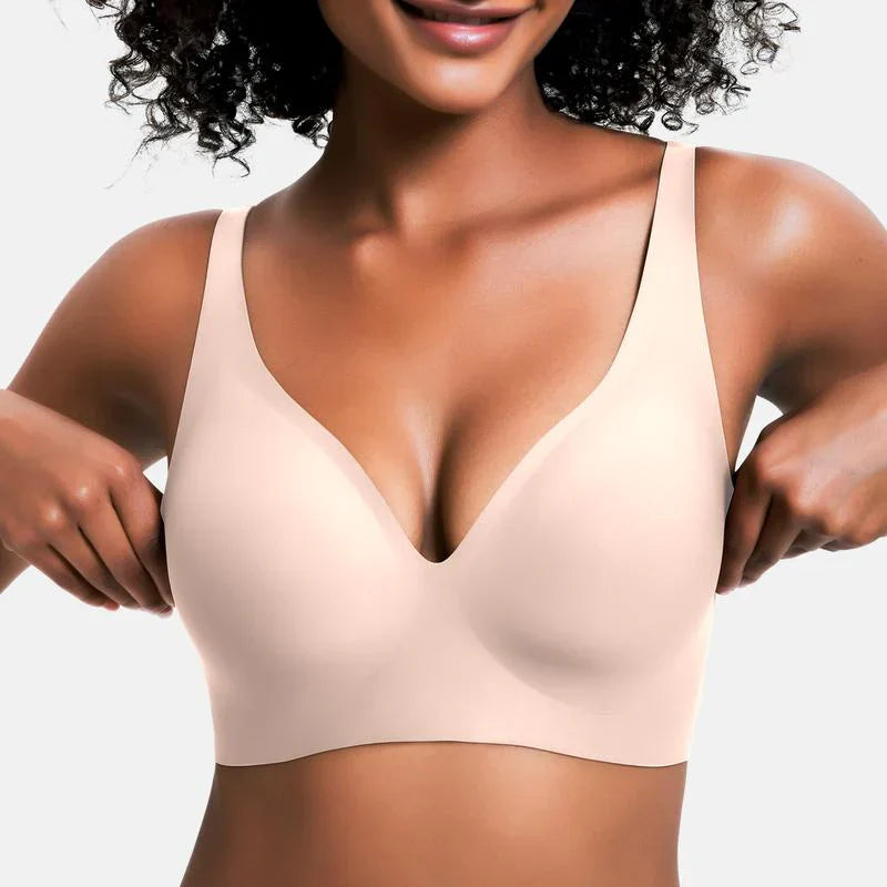 💪NESLEMY Women’s Wireless Deep V Push-Up Bralette - Aa