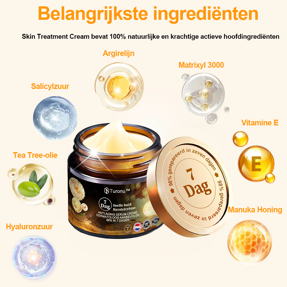 Turonu™ 7-daagse multi-effect alles-in-één huidverzorgingscrème (aanbevolen door de Nederlandse Vereniging voor Dermatologie en Venereologie - NVDV)👨‍⚕️⭐