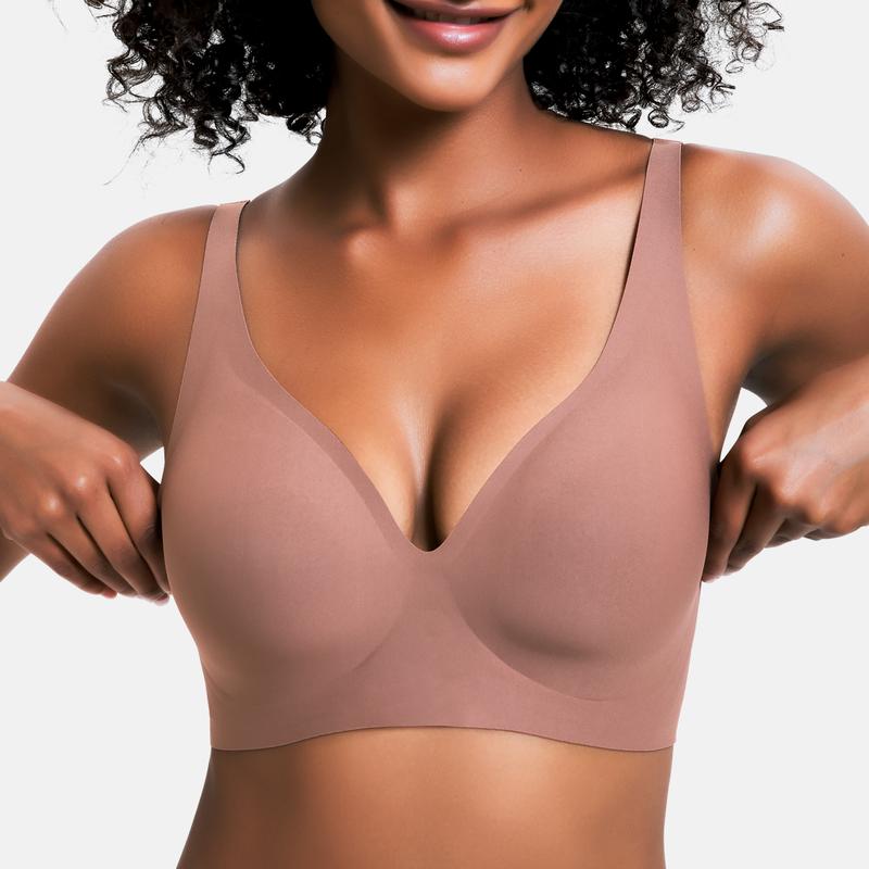💪NESLEMY Women’s Wireless Deep V Push-Up Bralette - Aa