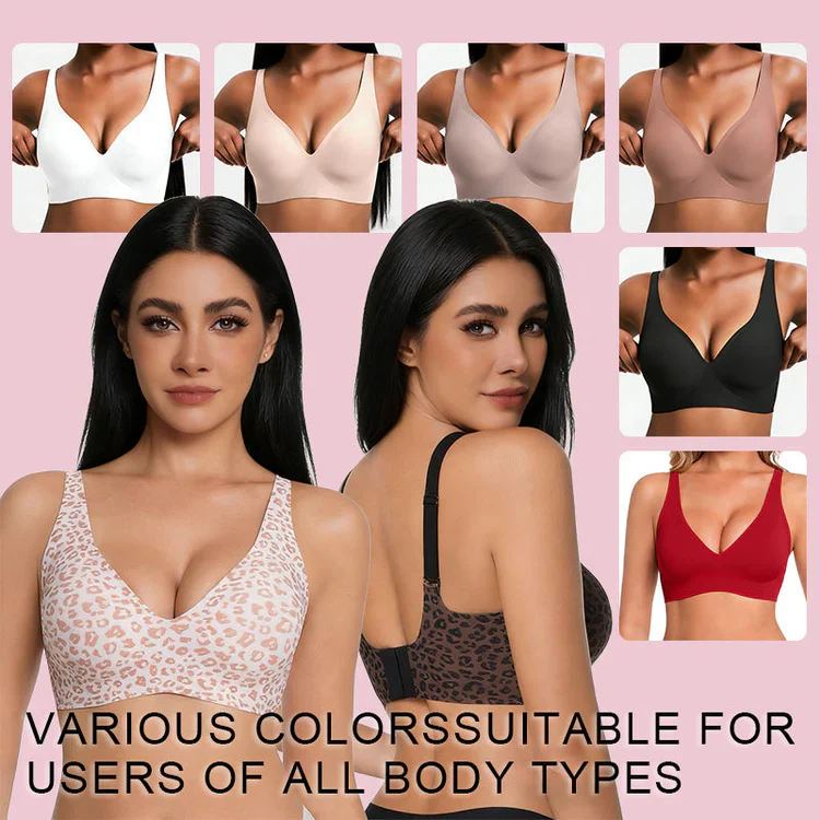 💪NESLEMY Women’s Wireless Deep V Push-Up Bralette - Aa