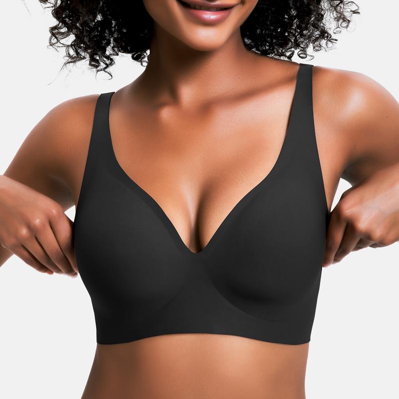 💪NESLEMY Women’s Wireless Deep V Push-Up Bralette - Aa